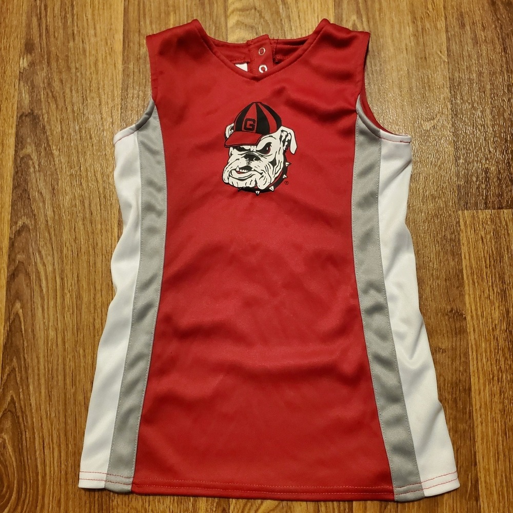 Georgia Bulldogs Cheer Dress Girls 4T Red Cheerleader Russell Athletic